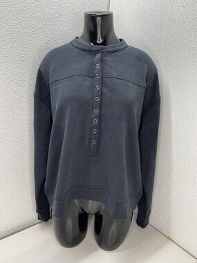 Hatch Womens T-Shirt Washed Black Size S The Cloudease Travel Nursing Pullover